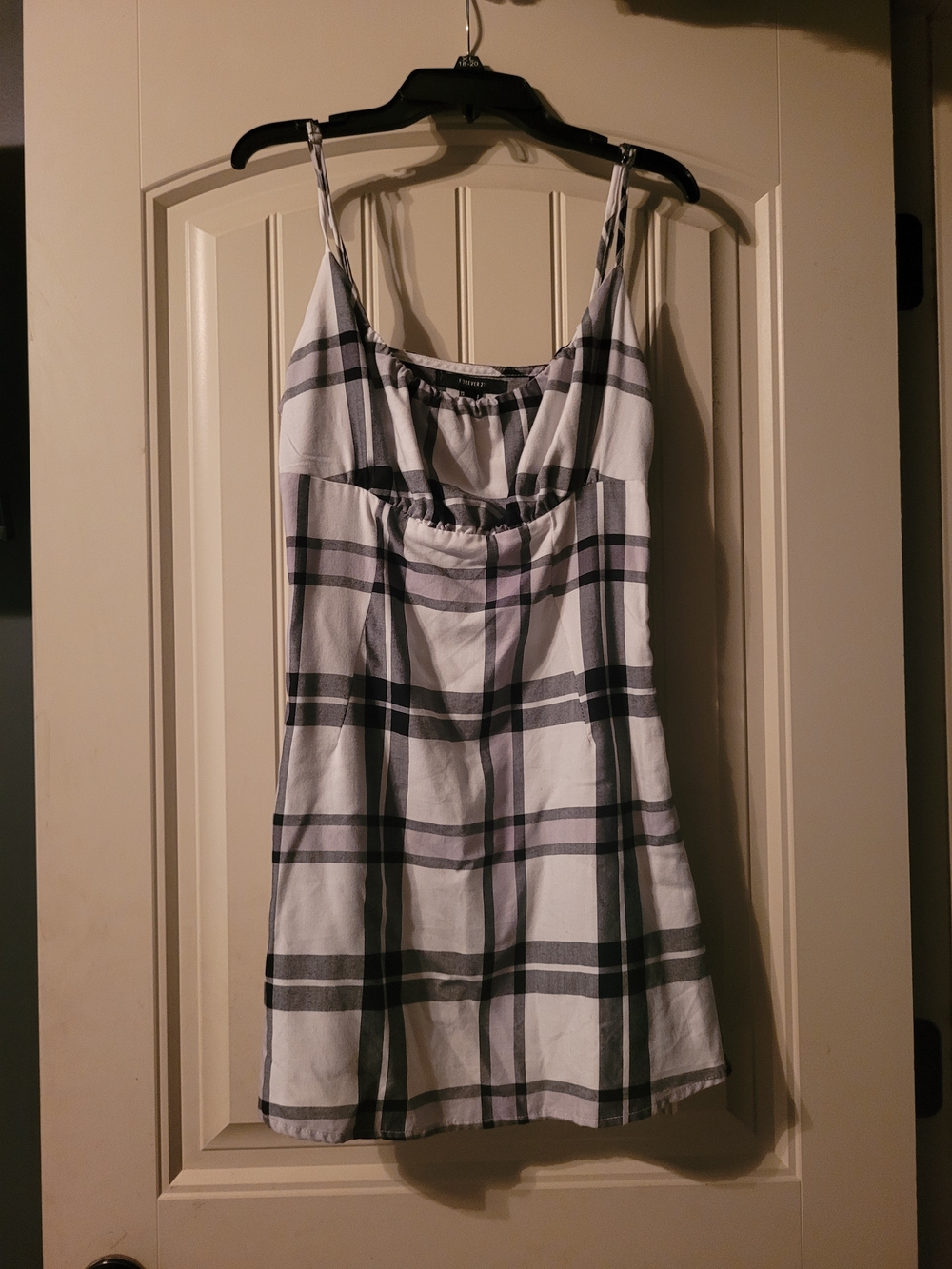 Forever 21 Black & White Plaid Sundress with Spaghetti Straps